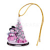 Acrylic Christmas Tree Pendant Decoration HJEW-Q010-01E-1
