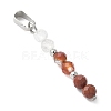 Faceted Round Natural Mixed Gemstone Beaded Pendants PALLOY-JF03529-3