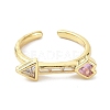 Heart Arrow Real 18K Gold Plated Cuff Rings for Girl Women Gift ZIRC-C021-04G-1