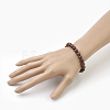Natural Dyed Sandalwood Beads Stretch Bracelets BJEW-JB03843-4