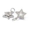 Brass Cubic Zirconia Charms ZIRC-C022-07P-2