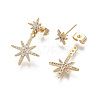 Brass Micro Pave Clear Cubic Zirconia Stud Earrings X-EJEW-T011-010-NF-2