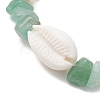 Natural Rose Quartz & Green Aventurine Beaded Bracelets BJEW-JB10508-3