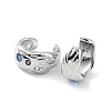 Rack Plating Brass Micro Pave Cubic Zirconia Cuff Earrings for Women KK-Z038-08P-2