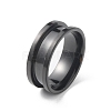 201 Stainless Steel Grooved Finger Ring RJEW-WH0004-32D-EB-1