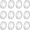 12Pcs Stainless Steel Grooved Finger Ring Settings STAS-UN0038-94D-1