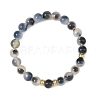 8MM Natural Agate(Dyed & Heated) Round Beaded Stretch Bracelets for Women BJEW-JB14480-4