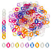 DICOSMETIC 400Pcs 10 Colors Acrylic Linking Rings FIND-DC0001-44-1