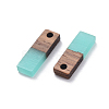 8 Colors Resin & Walnut Wood Pendants RESI-X0001-27-2