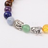 Stretch Buddhist Jewelry Multi-Color Gemstone Chakra Bracelets BJEW-JB01690-3