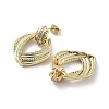 Twist Rhombus Brass with Cubic Zirconia Stud Earrings EJEW-Q811-27G-2