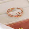 Adjustable Brass Micro Pave Cubic Zirconia Open Cuff Rings for Women LS-EC9353-5-1