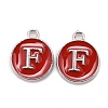 Platinum Plated Alloy Enamel Charms X-ENAM-S118-03F-P-1