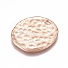 Alloy Blank Flat Round Hammered Pendants LS-PALLOY-M031-07RG-2