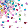 Kissitty 120Pcs 12 Colors Spray Painted Crackle Glass Pendants FIND-KS0001-28-3