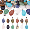 50Pcs Natural & Synthetic Mixed Gemstone Pendants G-TA0001-47-1