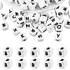20Pcs White Cube Letter Silicone Beads 12x12x12mm Square Dice Alphabet Beads with 2mm Hole Spacer Loose Letter Beads for Bracelet Necklace Jewelry Making JX432B-1