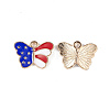 American Flag Style Alloy Enamel Pendants X-ENAM-K067-41-3