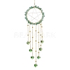 Wire Wrapped Natural Green Aventurine Chips Ring Hanging Ornaments HJEW-JM02371-04-1