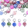 30Pcs Natural Colorful Tourmaline Dice Charms PALLOY-TA00366-1