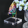 Globleland 2Pcs 2 Colors Square Transparent Acrylic Mineral Crystal Stands ODIS-GL0001-06-4