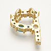 Brass Micro Pave Cubic Zirconia Pendants ZIRC-S061-64P-2