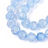 Transparent Crackle Glass Beads Strands GLAA-N053-8mm-04-3