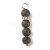 Round Natural Lava Rock Pendants PALLOY-JF01515-2