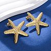 304 Stainless Steel Starfish Stud Earrings EJEW-Z135-02G-03-2