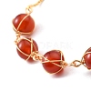 Natural Red Agate Wrapped Bracelets BJEW-A122-10E-2