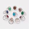 Natural & Synthetic Mixed Stone Finger Rings RJEW-P122-M-2