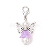 Angel Glass & Shell Pearl Bead Pendant Decorations HJEW-JM02964-4