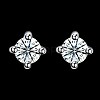 Exquisite 925 Sterling Silver Cubic Zirconia Stud Earrings EJEW-BB20109-8