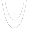 Rhodium Plated 925 Sterling Silver Thin Dainty Link Chain Necklace for Women Men JN1096B-03-1