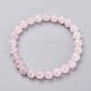 Natural Rose Quartz Stretch Bracelets X-G-N0272-01-1