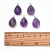Natural Amethyst Pendants G-R469-03B-2
