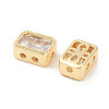 Brass Micro Pave Cubic Zirconia Beads KK-C051-48G-04-2