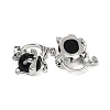 Natural Obsidian Kitten Pendants G-J386-C17-14-2