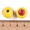 Printed Wood European Beads WOOD-L020-D01-3
