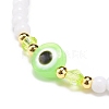 Resin Evil Eye & Acrylic Beaded Stretch Bracelet for Women BJEW-JB08609-03-4
