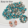 100Pcs Brass with Synthetic Turquoise Rivets KK-CL0001-01B-6