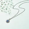 Stainless Steel Evil Eye Pendant Necklace for Women NJEW-JN03893-2