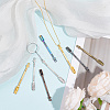 18Pcs 6 Colors Zinc Alloy Snuff Spoon AJEW-NB0006-13-4