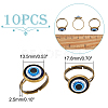 ARRICRAFT 10Pcs Plastic Evil Eye Adjustable Rings Set RJEW-AR0002-04-2