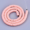 Flat Round Handmade Polymer Clay Bead Spacers CLAY-R067-3.0mm-18-3