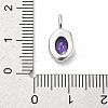 925 Sterling Silver Cubic Zirconia Oval Charms STER-S006-01S-B-3