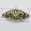 Antique Bronze Iron Vintage Hair Barrette Findings with Brass Tray X-PHAR-G001-AB-1