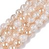 Electroplated Crackle Glass Beads Strands X-EGLA-N014-6mm-02-1
