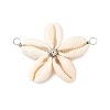 Natural Mixed Cowrie Shell Connector Charms PALLOY-JF03858-01-2