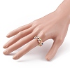 Round Mixed Style Glass Seed Beaded Finger Rings RJEW-JR00318-5